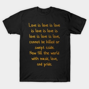 Love Is Love | Gold T-Shirt